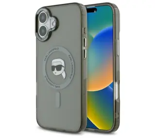 Karl Lagerfeld IML Metal Karl Head MagSafe do iPhone 16 Plus Czarny