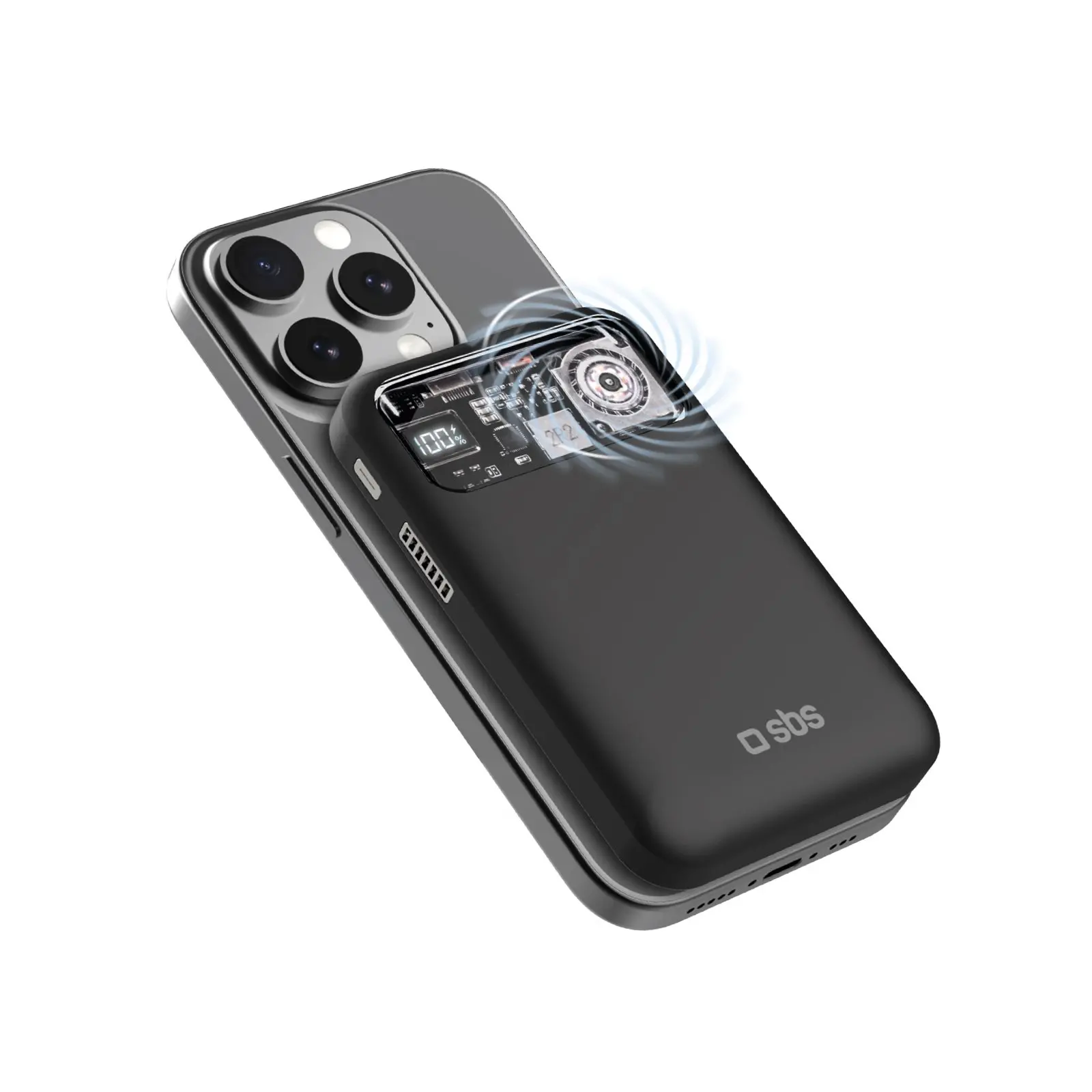 Powerbank SBS TTBB10000FANMAG Frezee Mag 10000mAh PD18W Czarny