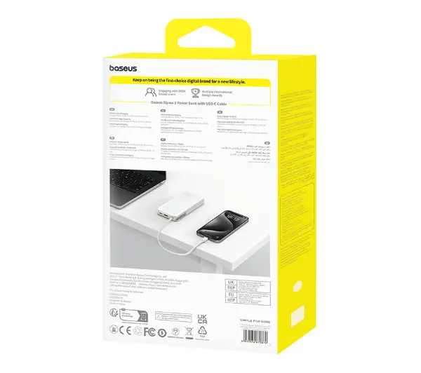 Baseus Bipow 2 Digital Display 10000mAh 20W Biały - ⚡ BESTSELLERY ⚡