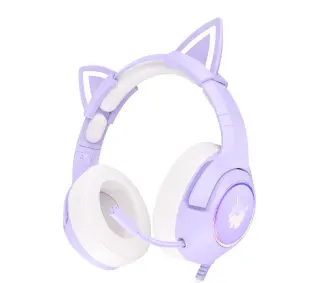 Onikuma K9 Cat RGB Nauszne Fioletowy