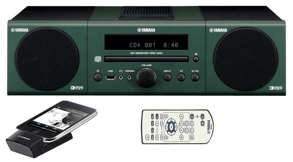 Wieża Yamaha MCR-140 + nadajnik do iPoda (ciemnozielony)