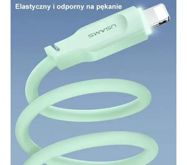 USAMS USB do Lightning 2,4A Fast Charging Lithe Series 1,2m Zielony