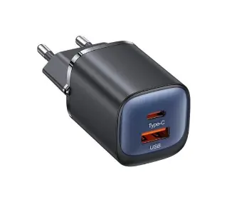 USAMS 30W GaN USB-C/USB-A Fast Charging HC Series Ffioletowy