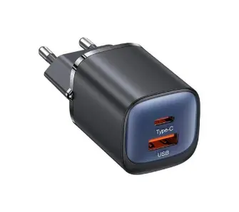 Ładowarka sieciowa USAMS 30W GaN USB-C/USB-A Fast Charging HC Series Ffioletowy