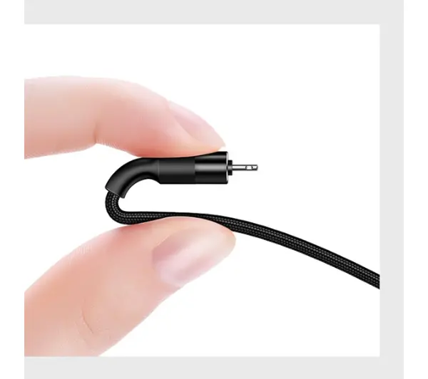 USAMS 3w1 2A lightning/microUSB/USB-C 1,5m Czarny
