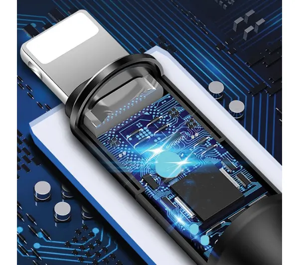 USAMS 3w1 2A lightning/microUSB/USB-C 1,5m Czarny