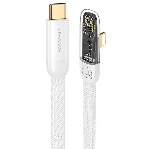 Kabel USAMS USB-C do Lightning PD 20W Fast Charging Iceflake Series 1,2m Biały