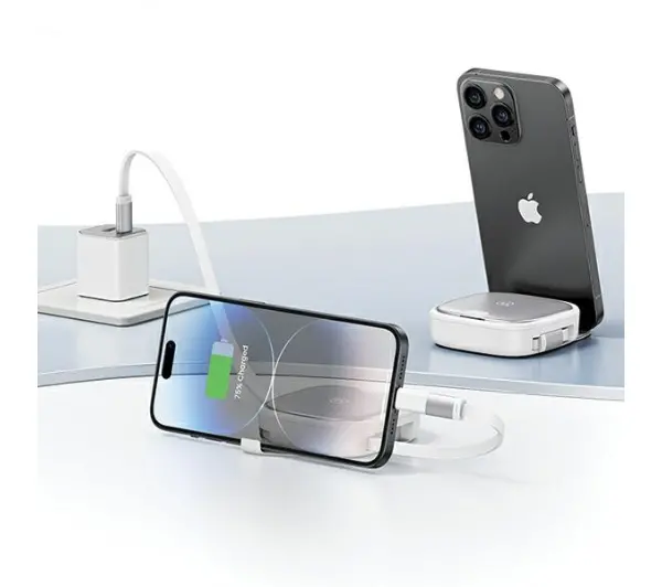 USAMS 3w1 USB-C do microUSB/USB-C/Lightning 60W Srebrny