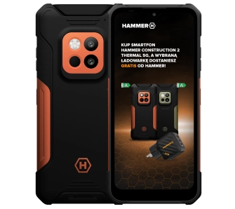 Smartfon myPhone Hammer Construction 2 THERMAL 5G 8/256GB 6,58" 120Hz 108Mpix Czarno-pomarańczowy