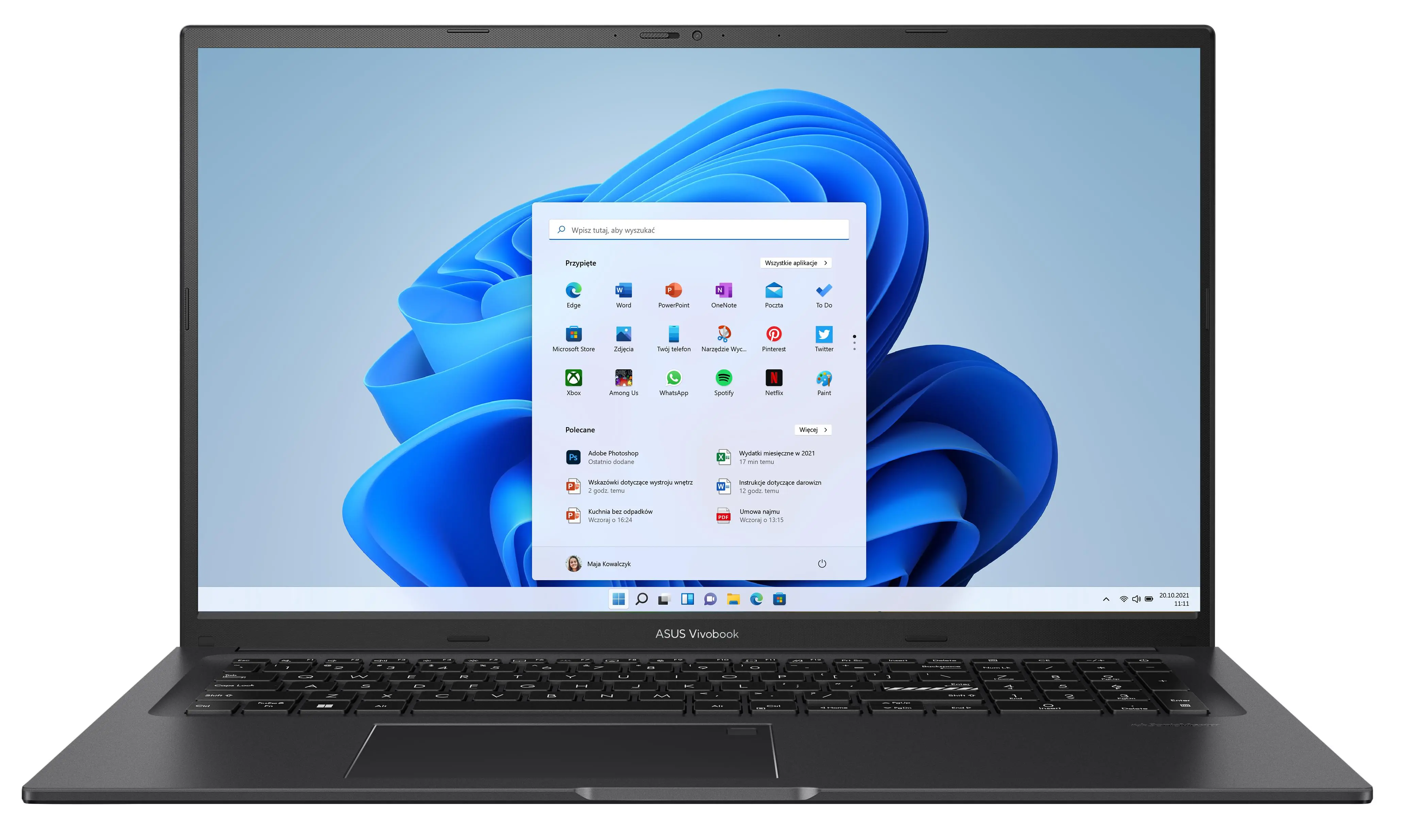 Laptop ASUS Vivobook 17X M3704YA-AU125W 17,3" R5 7430U 16GB RAM 512GB Dysk SSD Win11 Czarny