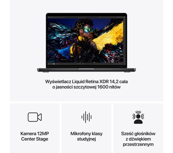 Apple MacBook Pro 2024 14,2" M4 Pro 24GB RAM 512B Dysk macOS Gwiezdna Czerń Funkcje AI - Kup na Raty - RRSO 0%