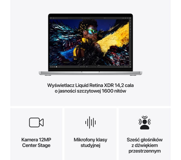 Apple MacBook Pro 2024 14,2" M4 Pro 24GB RAM 512GB Dysk macOS Srebrny Funkcje AI - Kup na Raty - RRSO 0%