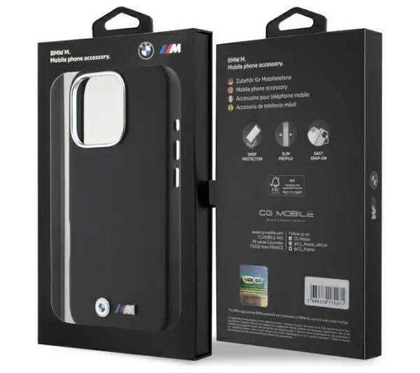 BMW M Smooth Full Wrapped Metal do iPhone 16 Pro Czarny