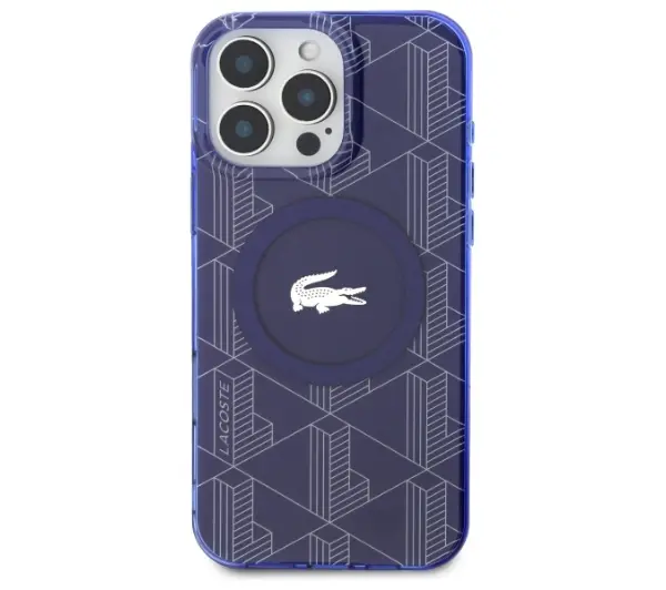 Lacoste IML Blend Monogram MagSafe do iPhone 16 Pro Max Granatowy