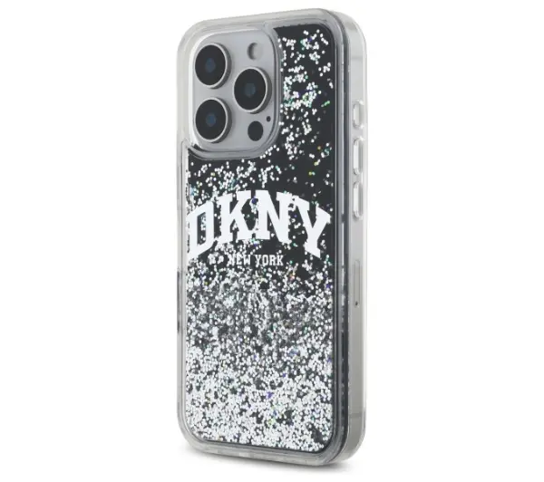 DKNY Liquid Glitter Arch Logo do iPhone 16 Pro Czarny