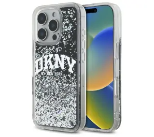 DKNY Liquid Glitter Arch Logo do iPhone 16 Pro Czarny