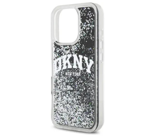DKNY Liquid Glitter Arch Logo do iPhone 16 Pro Czarny