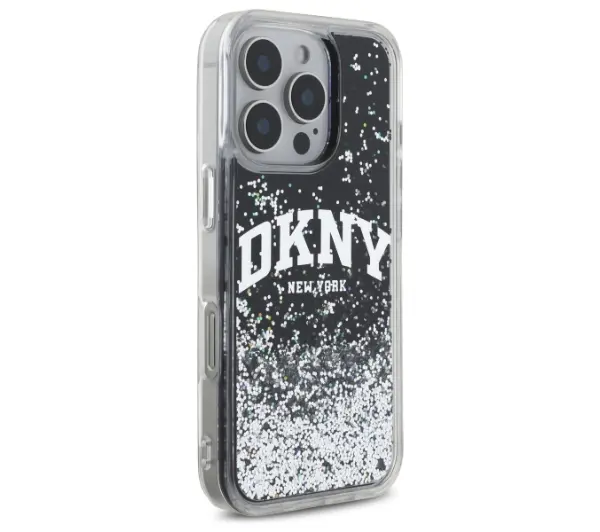 DKNY Liquid Glitter Arch Logo do iPhone 16 Pro Czarny