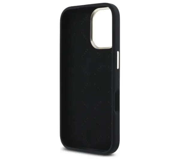 Guess Silicone Script Metal Logo & Frame do iPhone 16 Plus Czarny