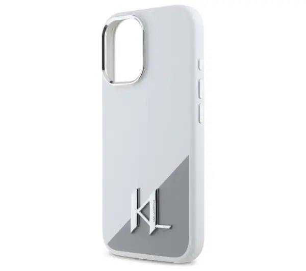 Karl Lagerfeld Silicone Initial Metal Logo MagSafe do iPhone 16 Biały