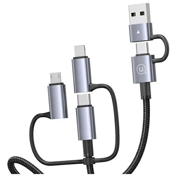 Kabel USAMS 6w1 Fast Charging 60W 1,2m Czarny