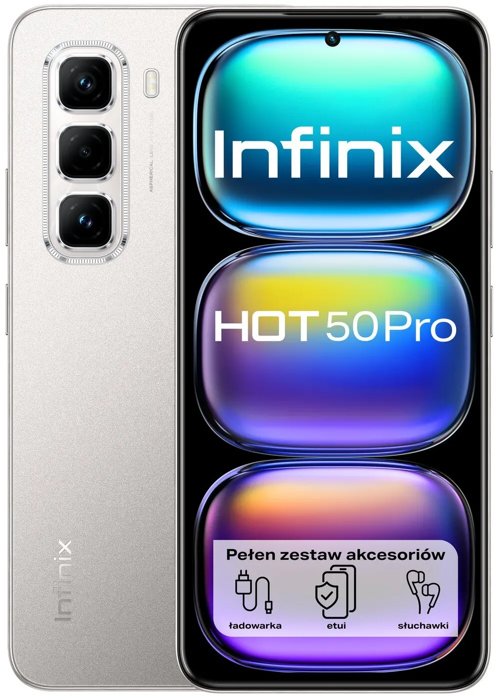 Smartfon Infinix Hot 50 Pro 8/256GB Funkcje AI 6.78" 120Hz 50Mpix Szary
