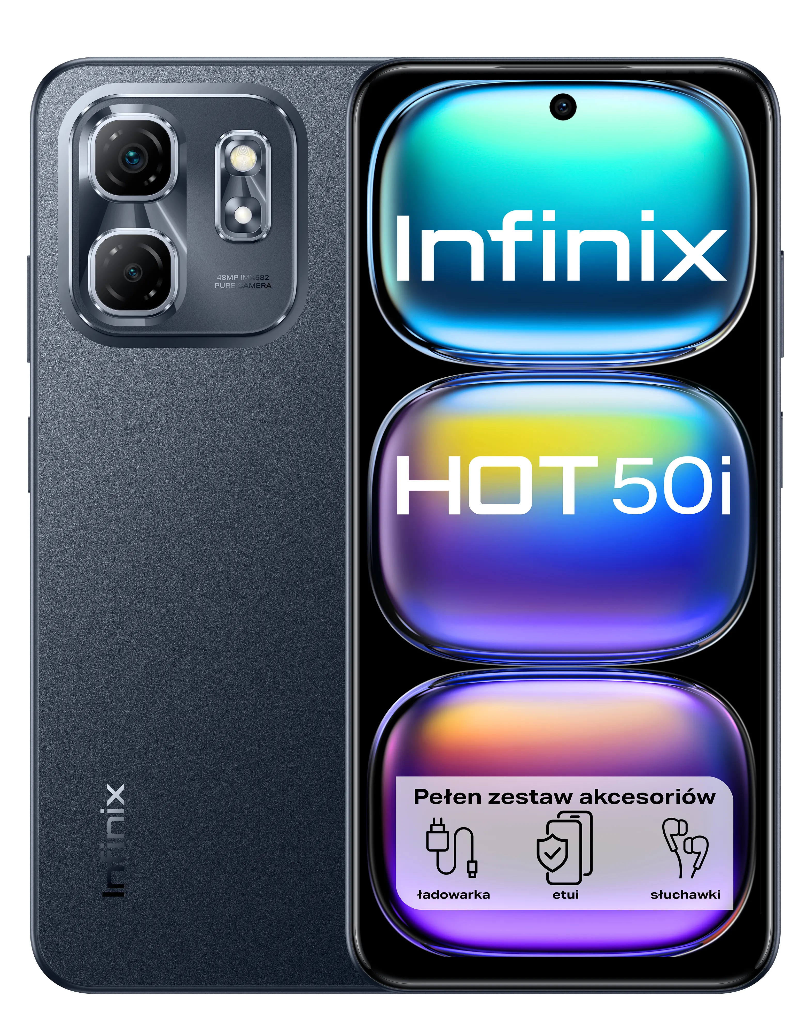 Smartfon Infinix Hot 50i&nbsp;4/128GB 6,7" 120Hz 48Mpix Czarny