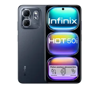 Infinix Hot 50i 4/128GB 6,7" 120Hz 48Mpix Czarny - ⚡ EURO HIT CENOWY! ⚡ - Kup na Raty - RRSO 0%