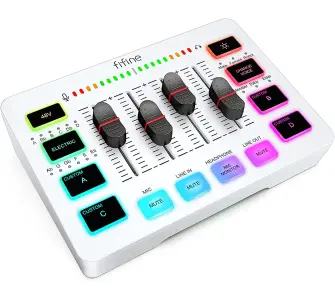 Mikser audio Fifine SC3W Karta dźwiękowa Biały