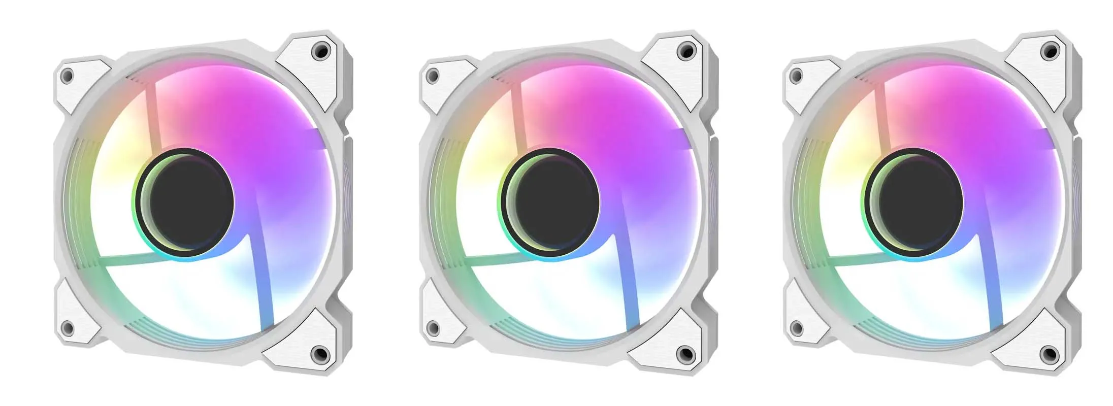Zestaw wentylatorów Darkflash DR08 3w1 120mm 3szt. Biały