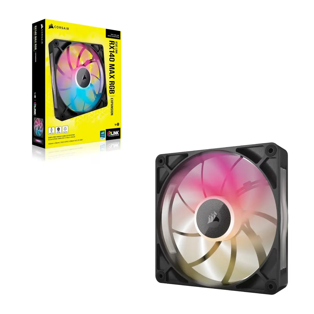 фото Вентилятор Corsair iCUE Link RX140 Max RGB PWM Black (CO-9051035-WW)