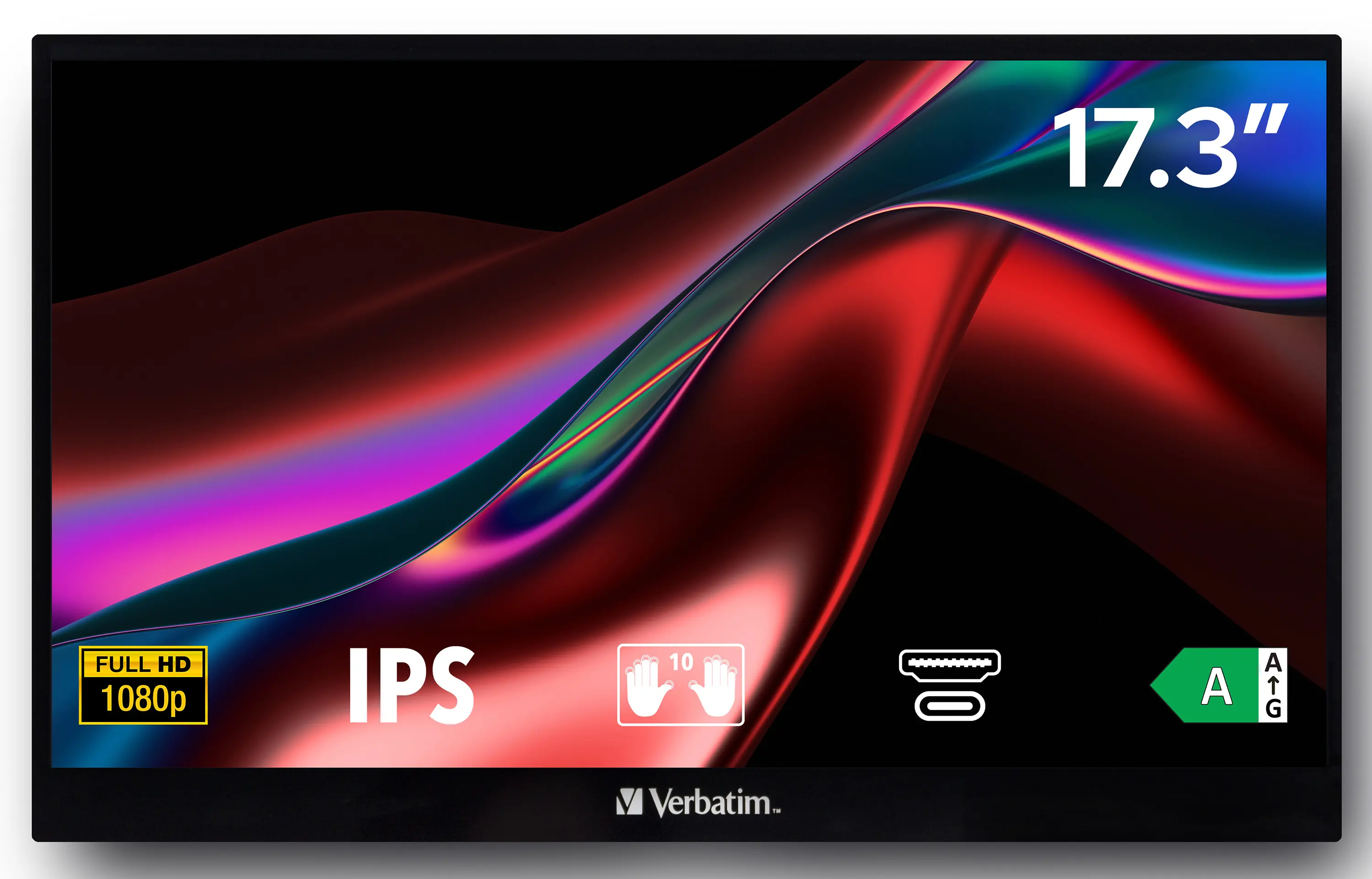 Monitor Verbatim PMT-17 49593 17,3" Full HD IPS 60Hz 6ms Przenośny Dotykowy