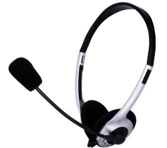 Słuchawki przewodowe z mikrofonem e5 RE00279 Auro Nauszne Czarno-srebrny