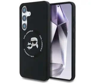 Karl Lagerfeld Silicone Double Heads And Circle MagSafe do Galaxy S25 Czarny
