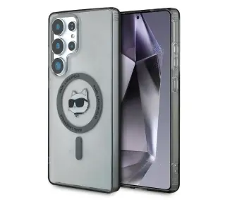 Karl Lagerfeld Button Choupette Head Printed Logo MagSafe do Galaxy S25 Ultra Czarny