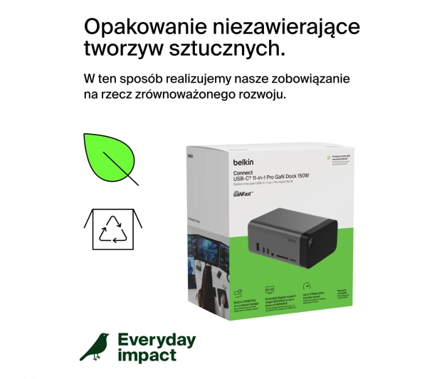 Belkin USB-C 11w1 GaN PD 150W HDMI 8K INC020KQSGY Szary - Kup na Raty - RRSO 0%