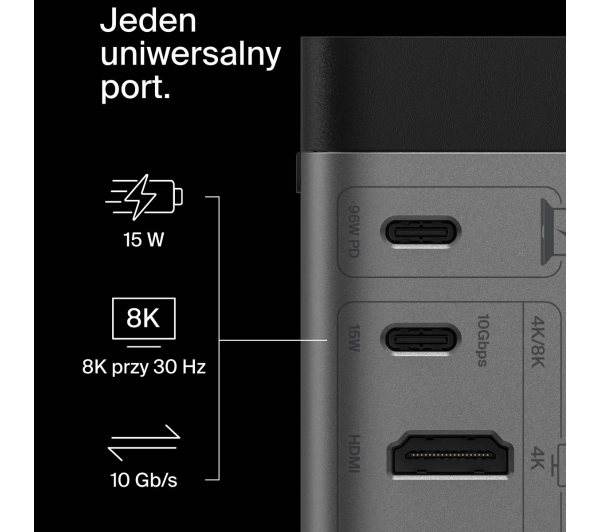 Belkin USB-C 11w1 GaN PD 150W HDMI 8K INC020KQSGY Szary - Kup na Raty - RRSO 0%