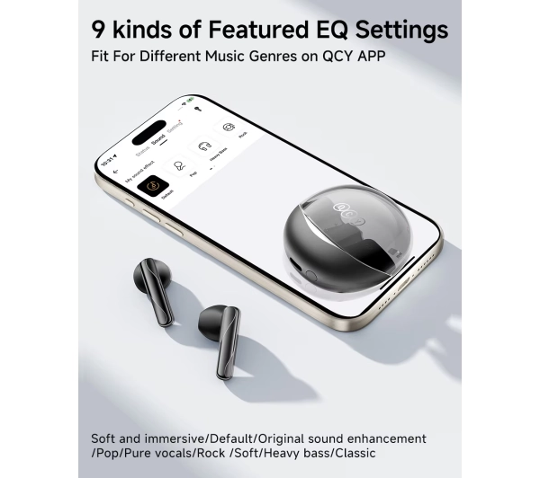 QCY AilyBuds Clear T32 Douszne Bluetooth 5.3 Czarny