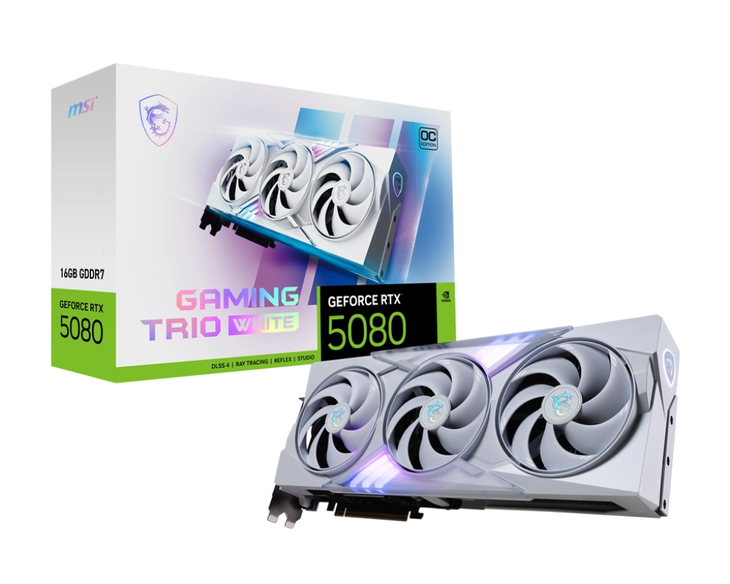 Karta graficzna MSI GeForce RTX 5080 Gaming Trio OC White 16GB GDDR7 256bit DLSS 4
