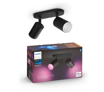 Oświetlenie punktowe Philips Hue White and Color Ambiance Podwójne Fugato Czarny