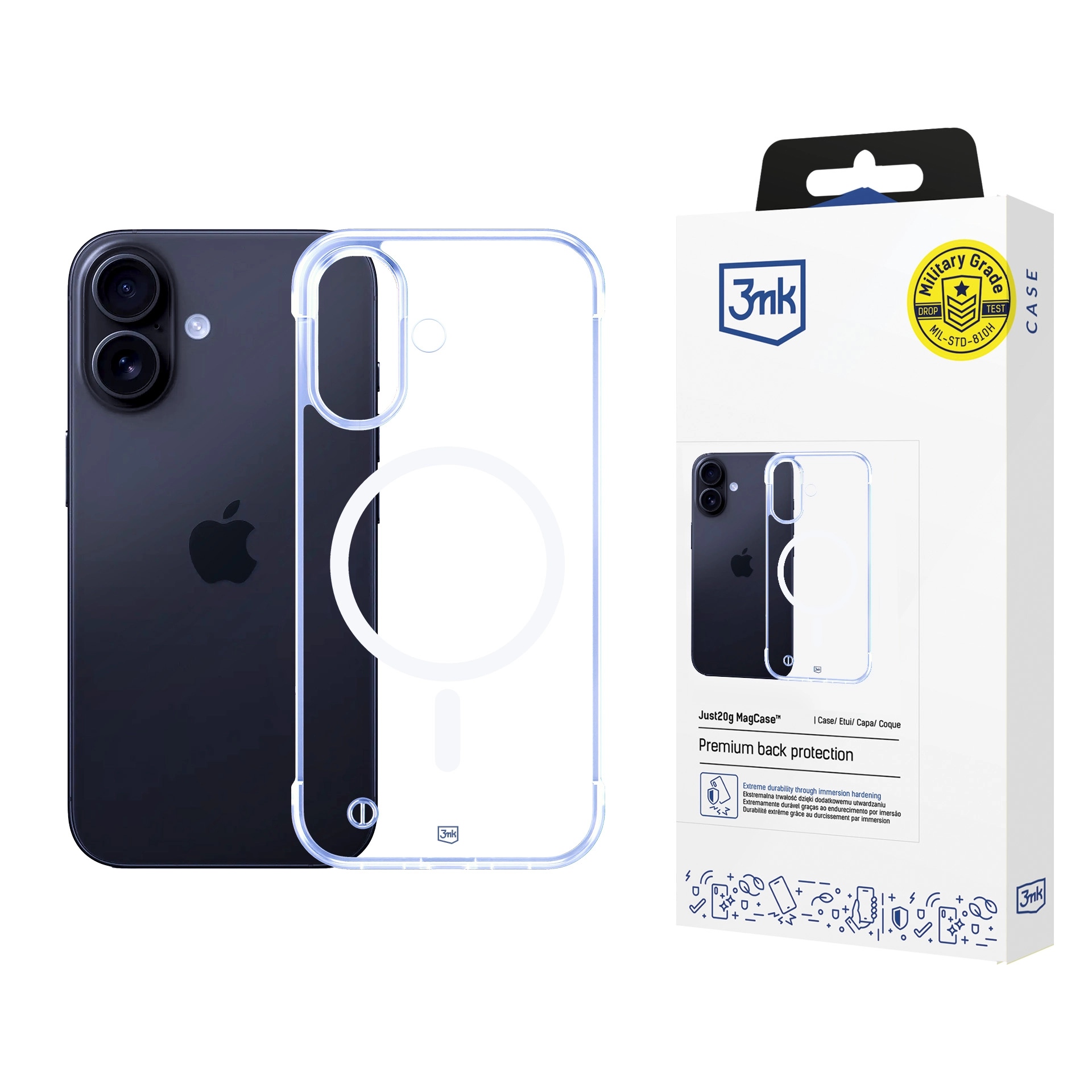 Etui 3mk Just20g Case do iPhone 16 Przezroczysty