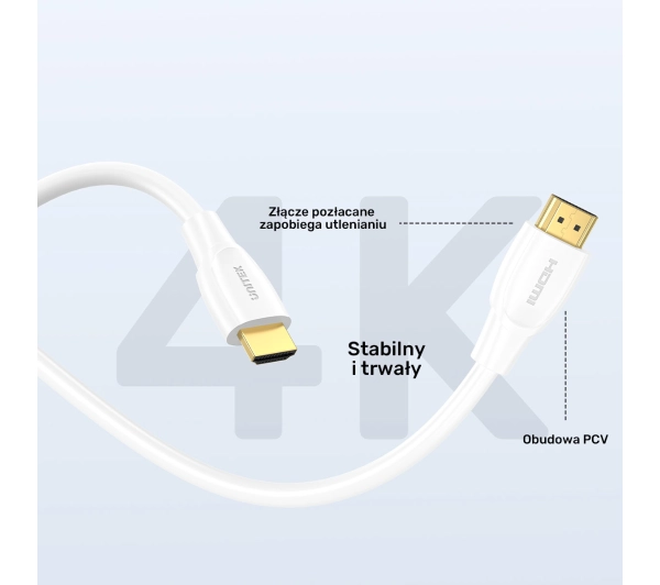 Unitek C11090AWH03-5M 2.0 4K 5m Biały
