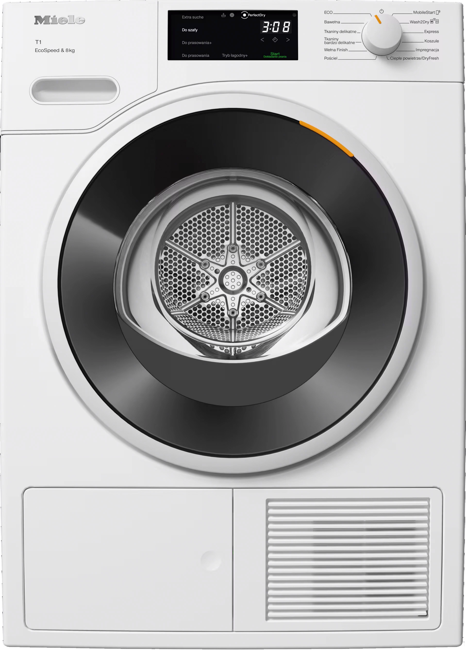 Suszarka Miele TWC 640 WP Funkcje AI EcoSpeed 64,3cm 8kg Zdalne sterowanie