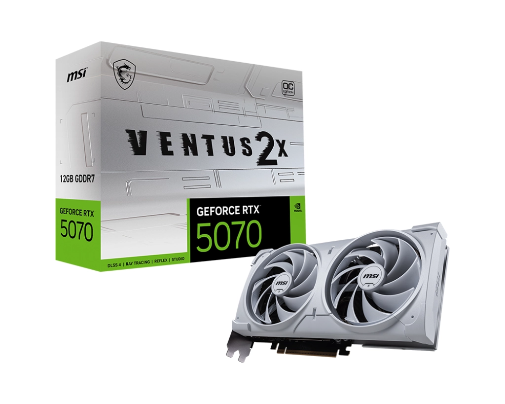 Karta graficzna MSI GeForce RTX 5070 Ventus 2X OC White 12GB GDDR7 192bit DLSS 4
