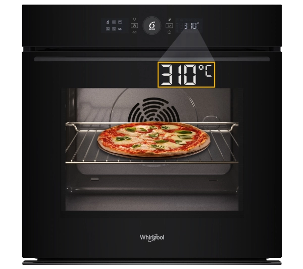 Piekarniki do zabudowy - Whirlpool WOI5S8PCM1SBA Pizza 310C Termoobieg Termosonda AirFry Czarny