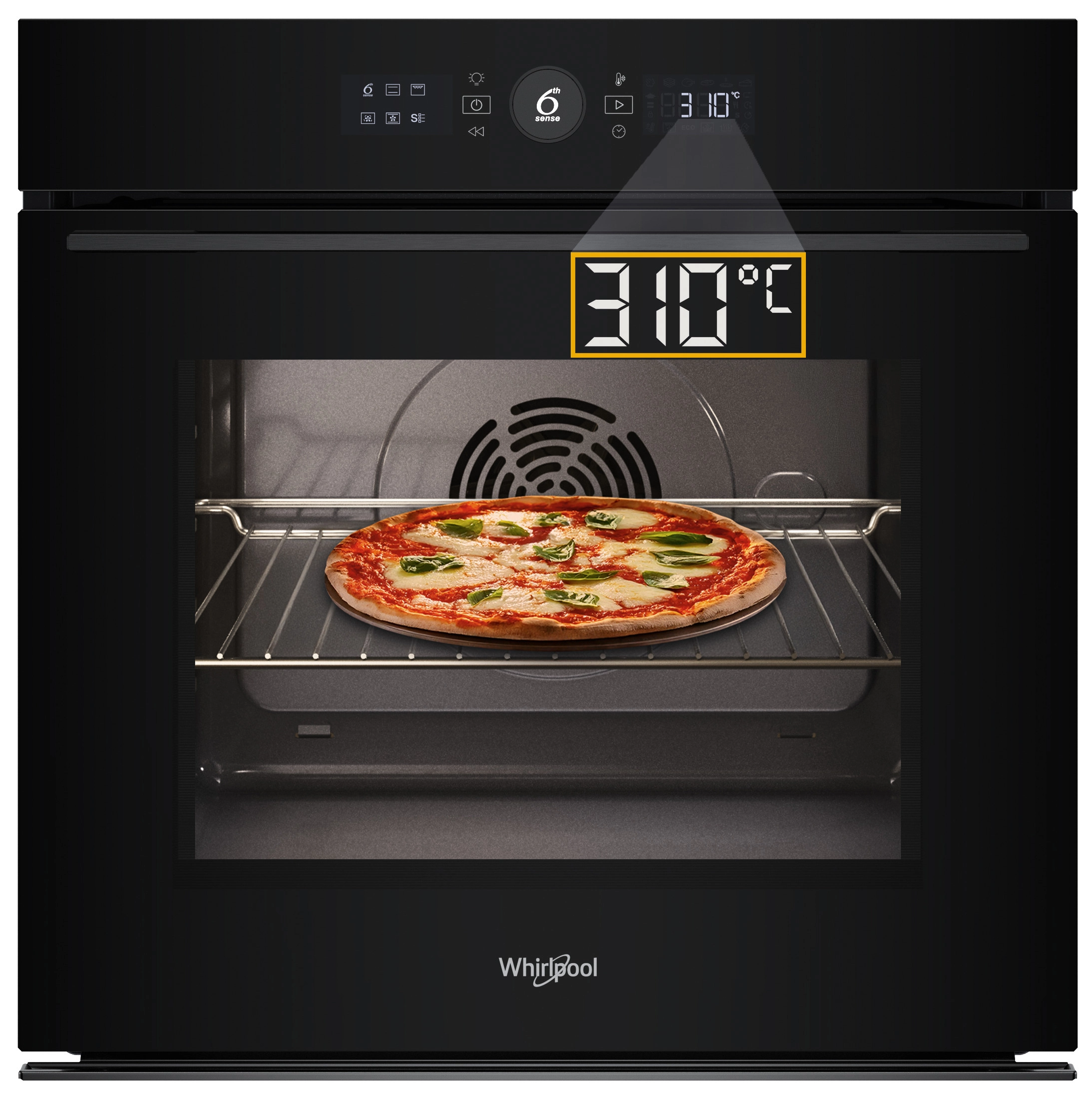 Piekarnik elektryczny parowy Whirlpool WOI5S8PCM1SBA Pizza 310C Termoobieg Termosonda AirFry Czarny