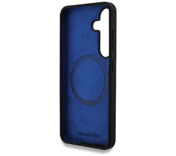 Mercedes-Benz Silicone Contrasted Curves MagSafe do Galaxy S25 Czarny