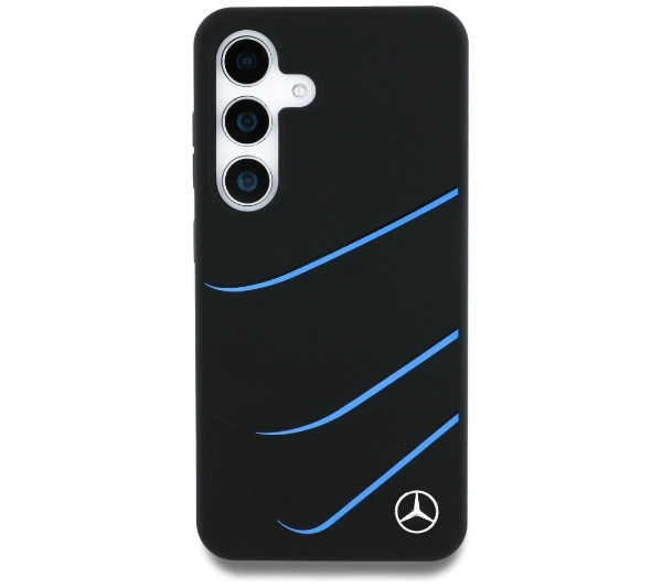 Mercedes-Benz Silicone Contrasted Curves MagSafe do Galaxy S25 Czarny