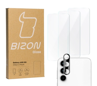 Zestaw ochronny Bizon 3x szkło + szybka na aparat Clear 2 Pack do Galaxy A55 5G