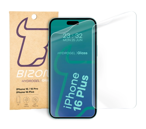 Bizon na ekran Hydrogel Front do iPhone 15/15 Pro/16 2 sztuki